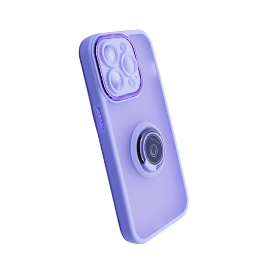 Case with Support Ring for Apple iPhone 14 Pro Smoked Purple Case with Support Ring for Apple iPhone 14 Pro Smoked Purple